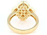 White Cubic Zirconia 18k Yellow Gold Over Sterling Silver Asscher Cut Ring 3.08ctw