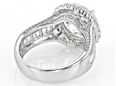 White Cubic Zirconia Rhodium Over Sterling Silver Ring 14.71ctw