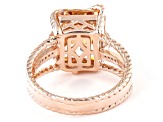 Champagne And White Cubic Zirconia 18k Rose Gold Over Sterling Silver Ring 11.38ctw