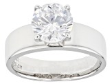 White Cubic Zirconia Rhodium Over Sterling Silver Ring 3.46ctw