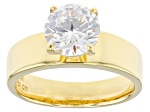 White Cubic Zirconia 18k Yellow Gold Over Sterling Silver Ring 3.46ctw