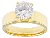 White Cubic Zirconia 18k Yellow Gold Over Sterling Silver Ring 3.46ctw