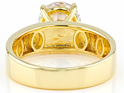 White Cubic Zirconia 18k Yellow Gold Over Sterling Silver