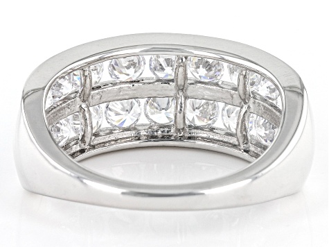 White Cubic Zirconia Platinum Over Sterling Silver Ring 3.30ctw ...