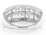 White Cubic Zirconia Platinum Over Sterling Silver Ring 3.30ctw