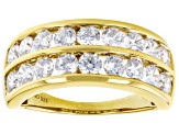 White Cubic Zirconia 18k Yellow Gold Over Sterling Silver Ring 3.30ctw