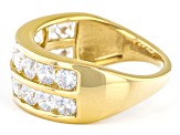 White Cubic Zirconia 18k Yellow Gold Over Sterling Silver Ring 3.30ctw