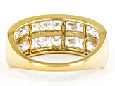 White Cubic Zirconia 18k Yellow Gold Over Sterling Silver Ring 3.30ctw