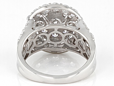 ヘトロジェニティ　Raw Face/Blasted Silver White Cubic Zirconia Rhodium Over Sterling Silver Ring 7.47