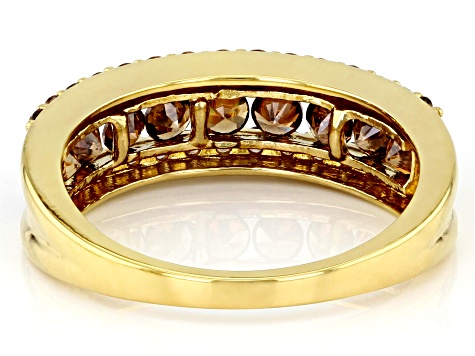 Mocha Cubic Zirconia 18k Yellow Gold Over Sterling Silver Ring 1.65ctw