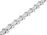 White Cubic Zirconia Rhodium Over Sterling Silver Tennis Bracelet 12.55ctw