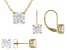 White Cubic Zirconia 18k Yellow Gold Over Sterling Silver Jewelry Set With Travel Case 8.00ctw
