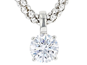 Picture of White Cubic Zirconia Platinum Over Sterling Silver Pendant With Popcorn Chain 2.00ctw