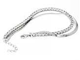 White Cubic Zirconia Platinum Over Sterling Silver Multi-Row Bracelet 5.10ctw