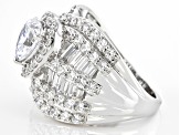 White Cubic Zirconia Platinum Over Sterling Silver Ring 6.85ctw