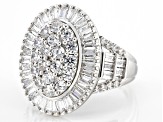 White Cubic Zirconia Rhodium Over Sterling Silver Ring 4.70ctw