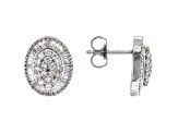 White Cubic Zirconia Rhodium Over Sterling Silver Earrings 2.10ctw