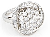 White Cubic Zirconia Rhodium Over Sterling Silver Ring 3.20ctw