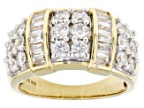 White Cubic Zirconia 18k Yellow Gold Over Sterling Silver Ring 2.90ctw