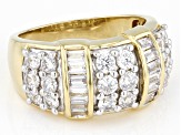 White Cubic Zirconia 18k Yellow Gold Over Sterling Silver Ring 2.90ctw