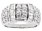 White Cubic Zirconia Platinum Over Sterling Silver Ring 2.90ctw
