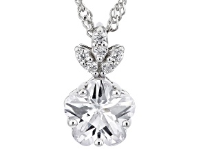 White Cubic Zirconia Rhodium Over Sterling Silver Clover Pendant With Chain 3.20ctw