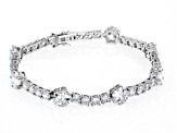 White Cubic Zirconia Rhodium Over Sterling Silver Clover Bracelet 35.13ctw
