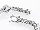 White Cubic Zirconia Rhodium Over Sterling Silver Clover Bracelet 35.13ctw