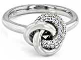 White Cubic Zirconia Platinum Over Sterling Silver Ring 0.37ctw