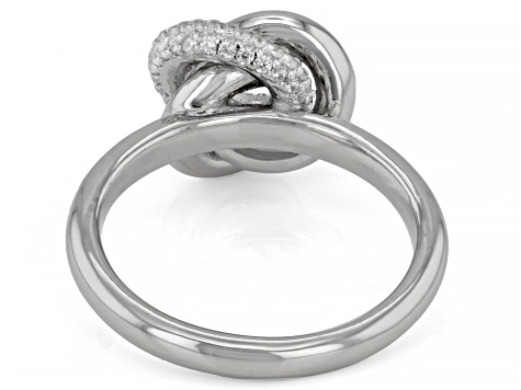 White Cubic Zirconia Platinum Over Sterling Silver Ring 0.37ctw
