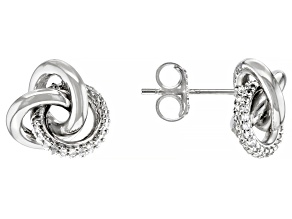 White Cubic Zirconia Platinum Over Sterling Silver Studs 0.50ctw