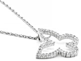 White Cubic Zirconia Platinum Over Sterling Silver Butterfly Pendant With Chain 1.26ctw