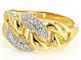 White Cubic Zirconia 18k Yellow Gold Over Sterling Silver Ring 0.45ctw