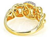 White Cubic Zirconia 18k Yellow Gold Over Sterling Silver Ring 0.45ctw