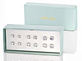White Cubic Zirconia Platinum Over Sterling Silver Earrings Set with Gift Box 7.50ctw