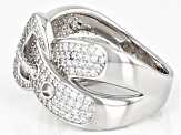 White Cubic Zirconia Platinum Over Sterling Silver Belt Ring 1.37ctw