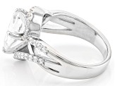 White Cubic Zirconia Rhodium Over Sterling Silver Ring 5.24ctw