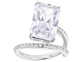 White Cubic Zirconia Platinum Over Sterling Silver Ring 12.80ctw