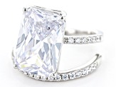 White Cubic Zirconia Platinum Over Sterling Silver Ring 12.80ctw