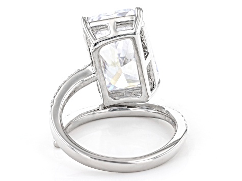 White Cubic Zirconia Platinum Over Sterling Silver Ring 12.80ctw
