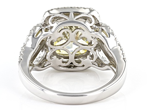 Canary and White Cubic Zirconia Rhodium Over Sterling Silver