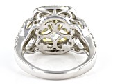 Canary and White Cubic Zirconia Rhodium Over Sterling Silver Ring 10.41ctw