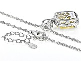 Canary And White Cubic Zirconia Rhodium Over Sterling Silver Pendant With Chain 9.86ctw