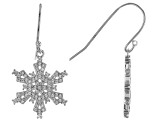 White Cubic Zirconia Platinum Over Sterling Silver Snowflake Earrings 1.28ctw