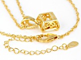 Canary And White Cubic Zirconia 18k Yellow Gold Over Sterling Silver Asscher Cut Pendant 8.81ctw