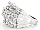 White Cubic Zirconia Rhodium Over Sterling Silver Ring 2.40ctw