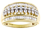 White Cubic Zirconia 18k Yellow Gold Over Sterling Silver Ring 1.35ctw