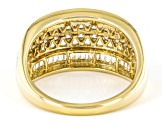 White Cubic Zirconia 18k Yellow Gold Over Sterling Silver Ring 1.35ctw