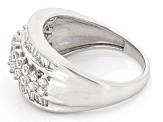 White Cubic Zirconia Platinum Over Sterling Silver Ring 1.35ctw