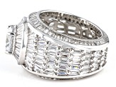 White Cubic Zirconia Rhodium Over Sterling Silver Ring 15.56ctw